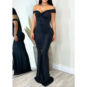 VIANEY BLACK BODYCON MAXI DRESS
