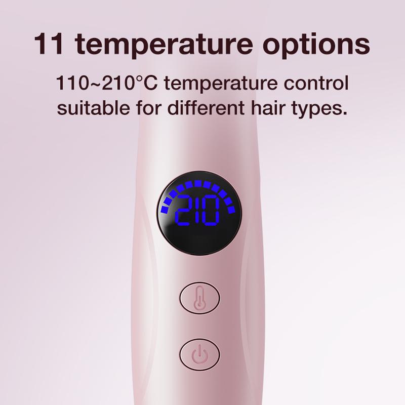 1.5-Inch Ionic Thermal Brush Heated Styling Brush with 11 Adjustable Temperatures (110–210°C) for Daily Smoothing & Light Waves – Suitable for Fine to Medium Hair Textures,WavyBrush, Pink