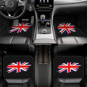 Fun Automotive Accessory: 4pcs Union Jack Floor Mats, Essential for Car Owners& Enthusiasts
