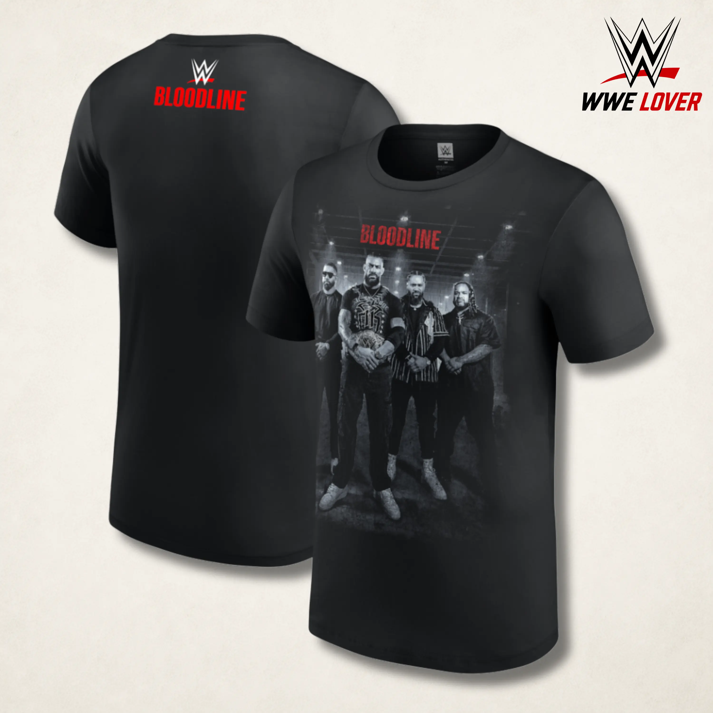 WWE The Bloodline Authentic Photo T-Shirt, Vintage Graphic Champion Tee – Y2K Premium Cotton Top Trendy Streetwear Unisex Wrestling Gift for Fans Made in USA