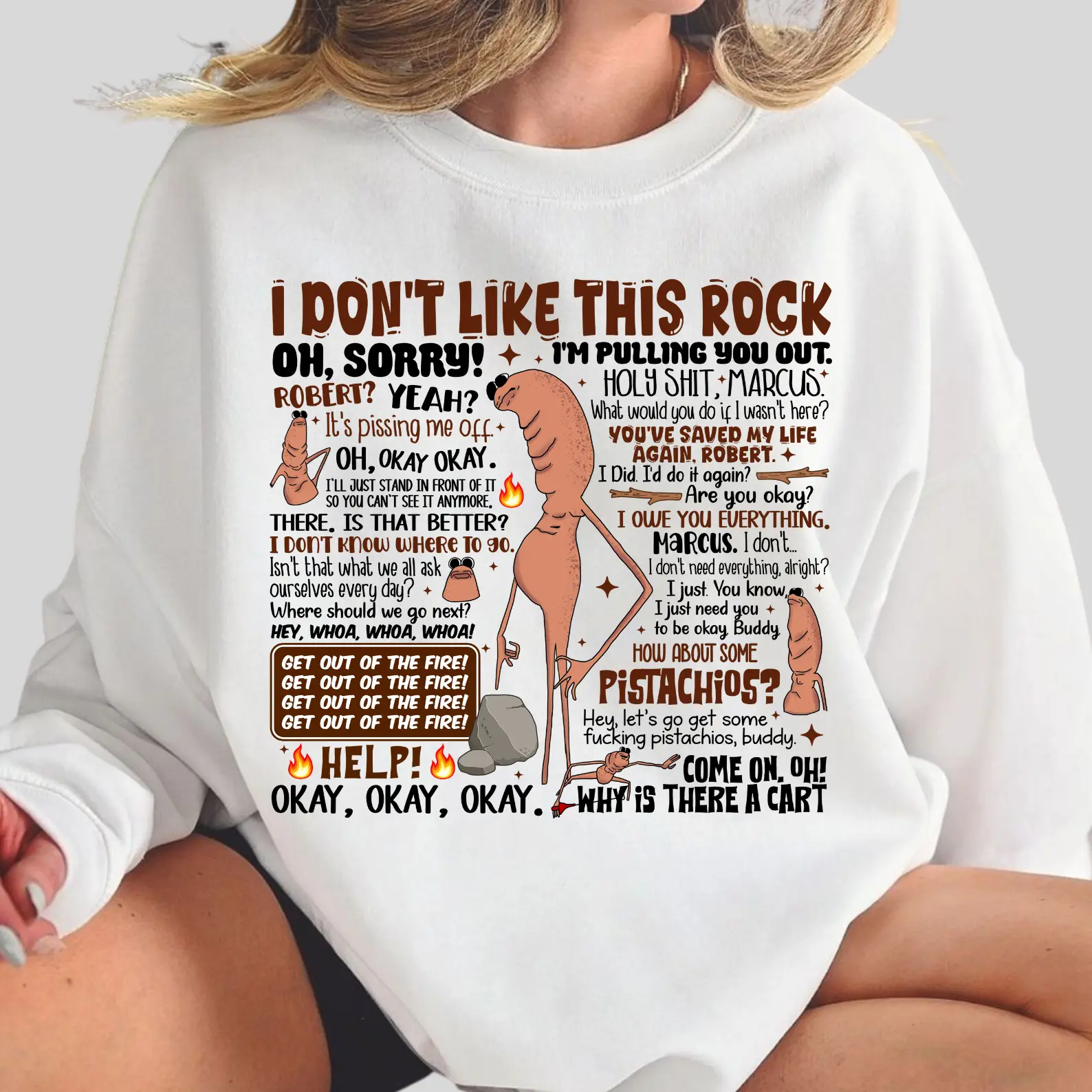 I Dont Like This Rock Shirt, Funny Marcus Robert Quote, Meme VR Chat Sweatshirt Hoodie