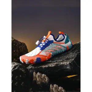 Unisex colorblock lace-up quick-drying water shoes, water aqua shoes, breathable lightweight non-slip sports shoes, outdoor sports shoes for swimming, surfing, hiking, athletic shoes