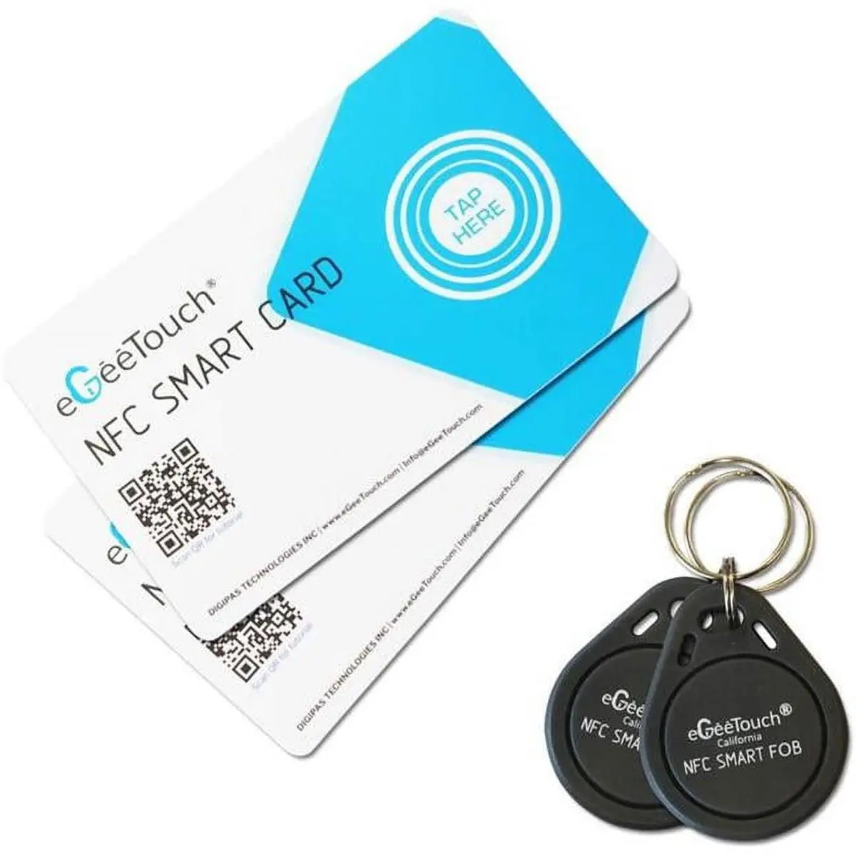 eGeeTouch Smart NFC Card & Key Fob for All Smart Locks , Cards & 2 Keys ...
