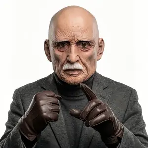 Ultra-Realistic Bald Old Man Latex Mask, Lifelike Elderly Disguise Mask for TikTok Pranks and Cosplay