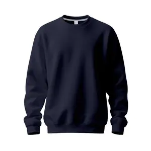 Men’s winter wool long-sleeve sportswear, classic loose crewneck pullover, casual commuter-style top, warm and comfortable design