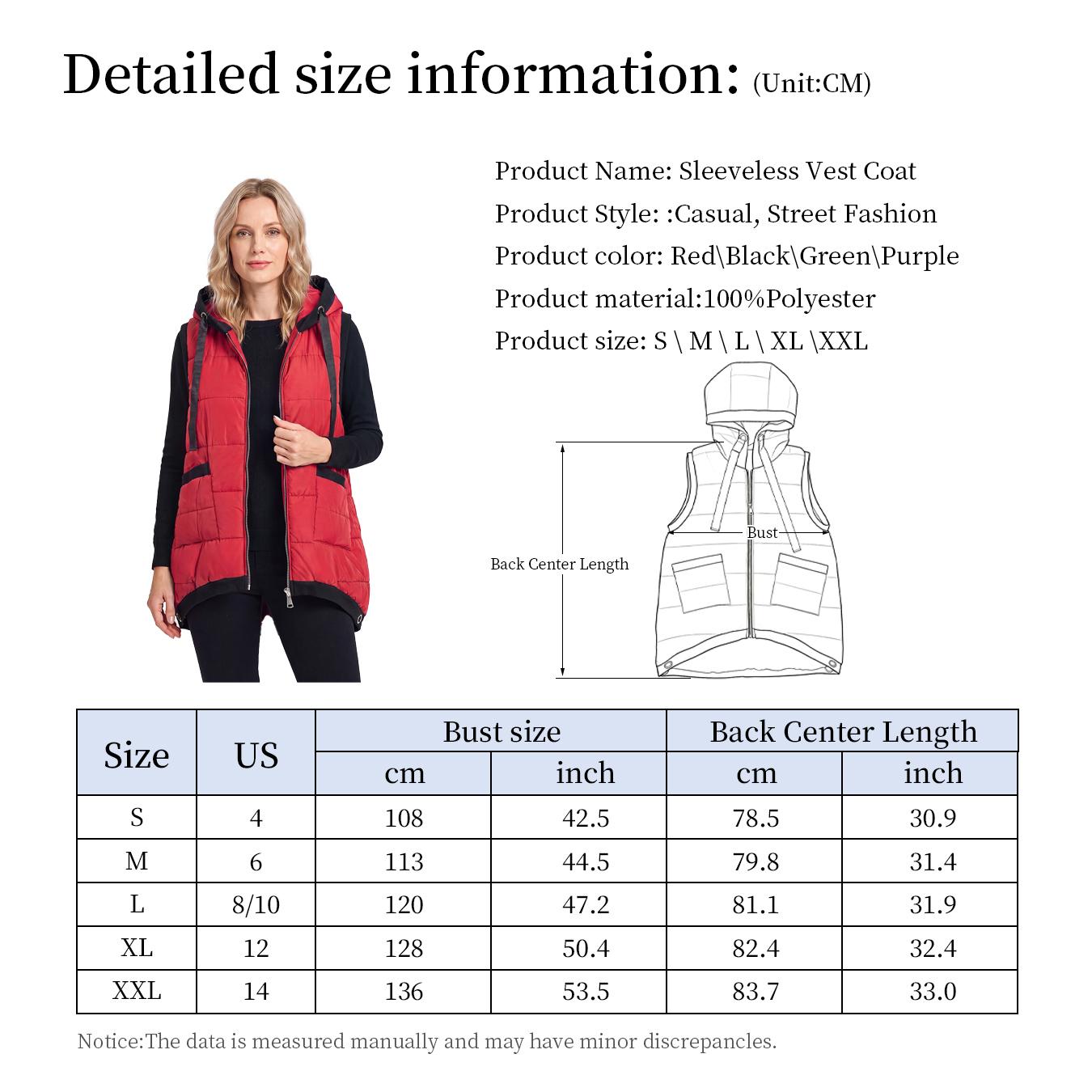 Aswulk Women Hooded Quilted Padded Vest, Thick Zip Up Sleeveless Jacket With Big Pockets, Front Short Back Long Casual Layering Gilet