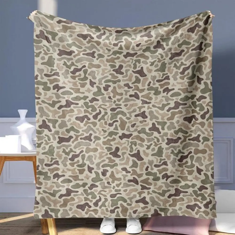 Camouflage Pattern Blanket, Soft Lightweight Throw Blanket, Air-conditioned Room Blanket, Warm Nap Blanket for Home Office Travel Camping