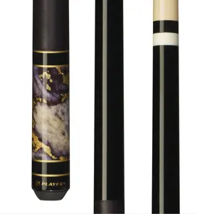 Obsidian Grey Billiards Cue - 15 in Length, Black Linen Wrap, Leather Tip, Secure Joint Connection