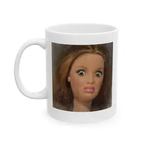 Funny Doll Face Mug, Disgusted Barbie Meme Coffee Cup, Sarcastic Reaction Gift, Weird Humor Tea Cup, Unhinged Meme Mug, Ceramic or Accent Mug, Mug Gifts, Valentine Gifts