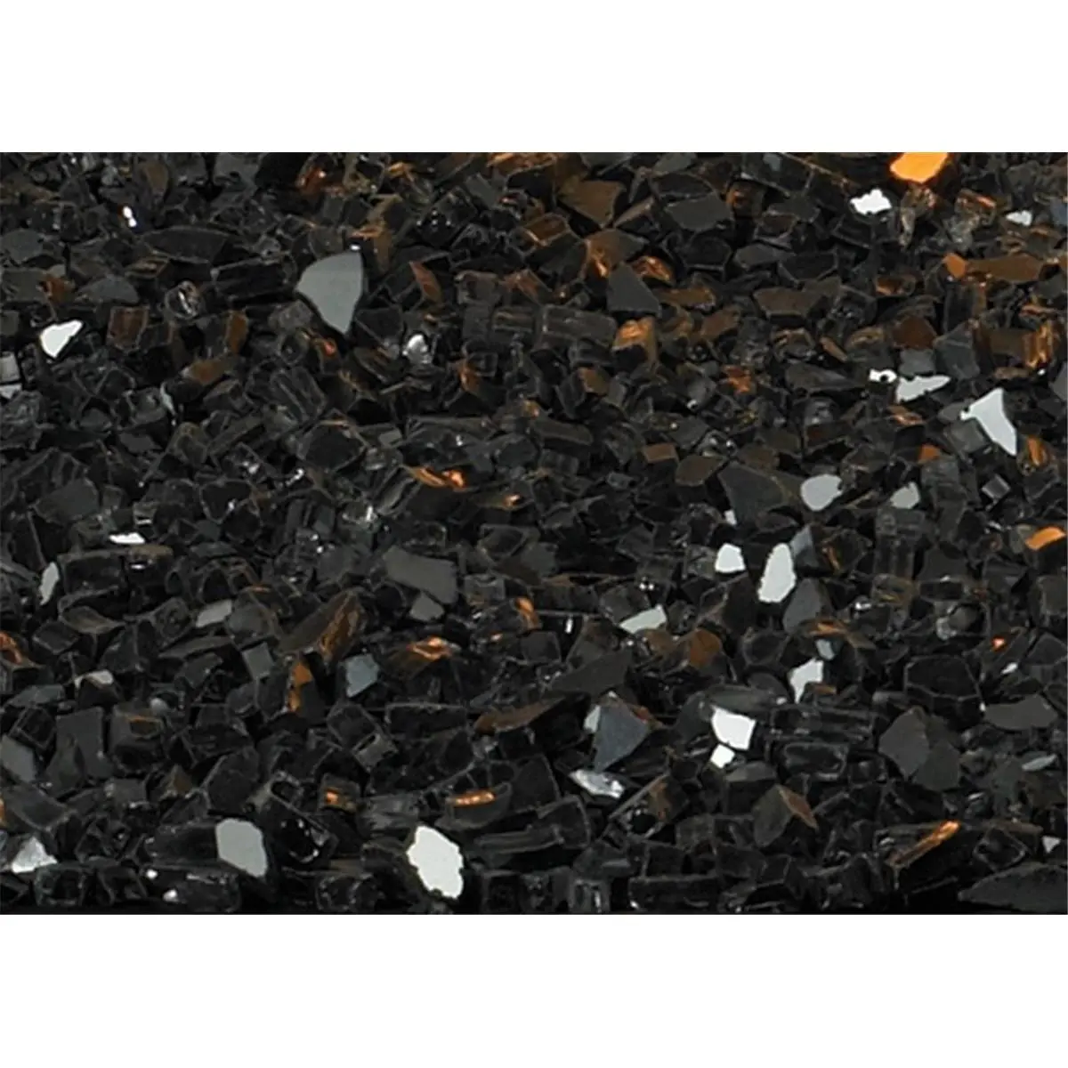 Broilmaster DG1BKP Decorative Polished Reflective Tempered Glass - 1 sq. ft. Black, Consistent Particle Size, Screening Process, Tumbled Edges, Safe and Easy-to-Handle for Loft Fireplaces, Burner Concealment
