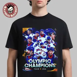[SALE UP TO 30%] + [FREE SHIP] USA Men's Olympic Hockey Team Winter Olympic Milano Cortina 2026 Gold Medal Champions T-Shirt