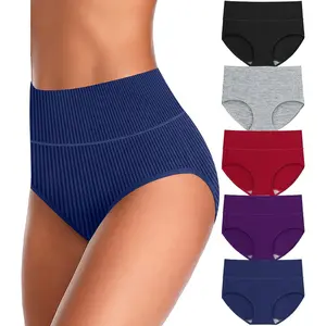 UMMISS Womens Underwear Cotton High Waisted Tummy Control Panties Plus Size Full Coverage Ladies Briefs