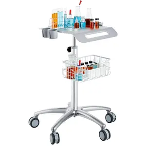 VEVOR Medical Cart,  , Salon Cart with Wheels, Mobile Trolley Cart 26.77"-42.91" Height Adjustable, Metal Salon Stations for Hair Stylist, Rolling Desktop Lab Cart for Clinic, Beauty and Salon