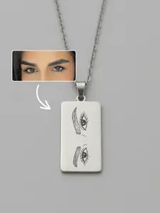 Eye Custom Engraved Photo Tag Necklace