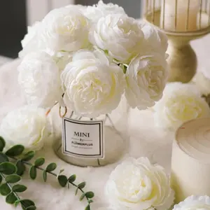 12/24pcs Peonies Artificial Flowers, Peonies Flowers, Fake Peonies Artificial Flowers Peonies Bouquet for Centerpiece Table Fireplace Wedding Party Home Decor, Cake Decoration And Home Living Room