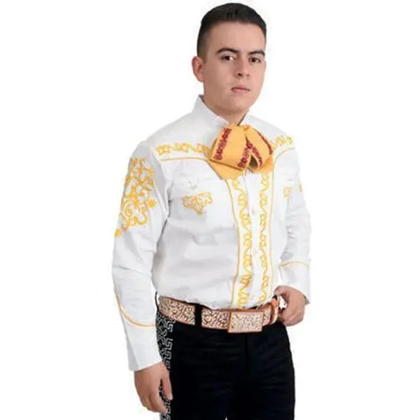 Camisa Charra para Hombre Blanca Tradicional
