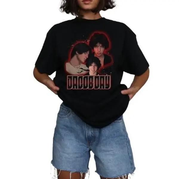 The Jacob Day Vintage Band Tee - Hype House Tour Shirts Included Tshirt Cotton Fit T-Shirt Top Womenswear Flat Hoodie Spandex