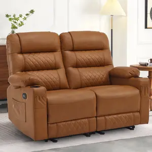 Power Reclining Loveseat with Heat and Massage, Faux leather PR622