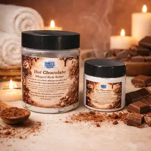 Hot Chocolate Scented Handmade Whipped Body Butter Moisturizer Nourishing 8 oz Shea Butter Coconut Oil Jojoba Oil Mica Fragrance