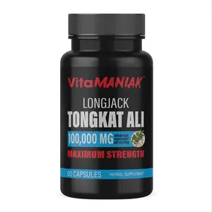 Tongkat ali Tongkat Ali Longjack Extract 200 to 1 for Men, 100,000mg Whole Root Equivalent Per Serving, 120 Capsules - Maximum Strength Men's Health Support (Third Party Tested) 60 Vegetarian capsules