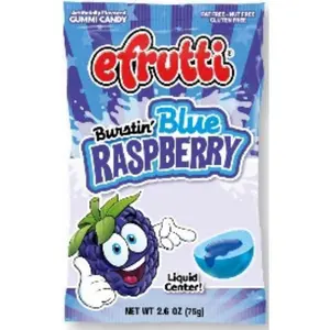 3x Efrutti Burstin' Blue Splash Peg Bag 3.75oz Blue Raspberry