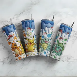 Pokémon Iconic Characters Art 20oz Skinny Stainless Steel Tumbler for Drinks unique  cups tumbler  cup