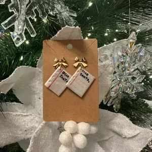Dear Santa Clay Earrings - Festive Christmas Gift Idea for Her