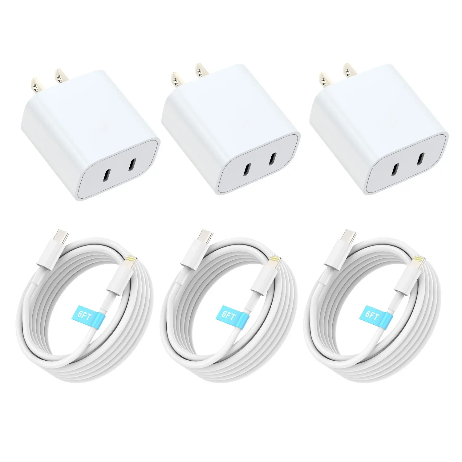 For iPhone 14 Charger,40W Dual-Port Type-C Wall Charger with 6Ft USB C to Lightning Quick Charge Cable For iPhone 14/14 Pro/14 Pro Max/14 Plus/13/12/11, XS/XR/X, iPad More