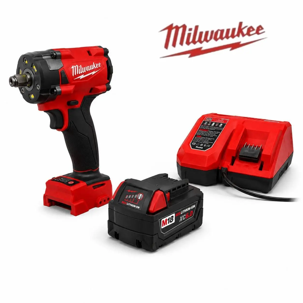 Milwaukee M18 N350 Compact Cordless Impact Wrench - High Torque Impact Auto Repair Tool, 4 Speed Modes, Tri-LED Lighting, Slim Short Body, for Tight Spaces Bolt Operations & Auto Internal Maintenance