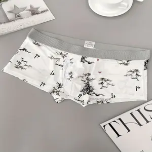 A Pair of Breathable Boxer Shorts for Men with a Print Design And Front Opening.