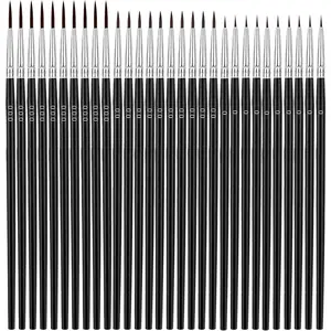 Tiny Detail Paint Brushes, 30 Pcs Fine Paint Brush Set with 3 Sizes #0 #00 #000 Liner Brush for Miniature 40k Model Crafts, Watercolor Acrylics Oil Painting