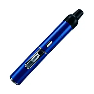 Glossy Blue Metal Pen Style Windproof Camping Lighter No Butane Included, Refillable Jet Torch Lighter, Ultra Slim Pocket Lighter for Hiking BBQ Campfire Emergency Use Easy for transportation, gas-free