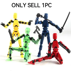 Jointed Doll, 3D Trendy Toy Model, Multi-Jointed Movable, DIY Assembly Digital Portrait, Desktop Decor, Various Weapons Included