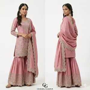 Indian Dress Sharara for Women's Casual Wear - Minimalist Product Title with No Additional Specifications