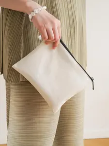 Solid Color Zipper Makeup Bag, Cosmetic Pouch, Large Capacity Cosmetic Storage Bag, Portable Toiletry Bag for Women & Girls, Casual Trendy Versatile High-quality Daily Bag