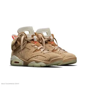 High-Top Basketball Sneakers with Tan Suede Upper and Coral Accents