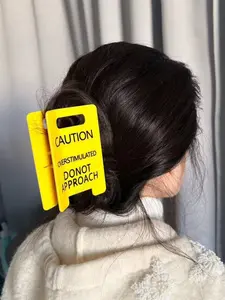 Funny Gift Overstimulated Sign Hair Clip, Clip In Claw, Oversized Symbol Accessory, Trendy Statement Piece for Stylish Looks