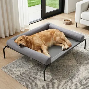 Elevated Cooling Dog Sofa,Raised Dog Cots Beds for Large Dogs, Outdoor Dog Bed for Large Dogs, Chew Proof Portable Cooling Pet Cot Skid-Resistant Feet, Frame with Breathable Mesh