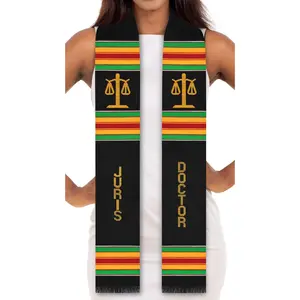 Juris Doctor Authentic Handwoven Kente Cloth Graduation Stole