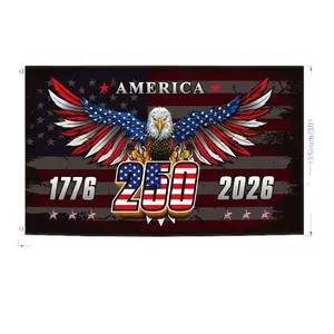 Custom -made 250th-anniversary American flag, Independence Day couplet commemorating freedom, garden decoration, semicircular fan-shaped flag