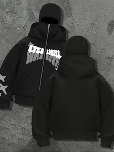 Trendy Streetwear Hoodie with Eternal Wraith Print, Functional Design, Must-Have for Fashionistas, Fall & Winter Long Sleeve Sweatshirt