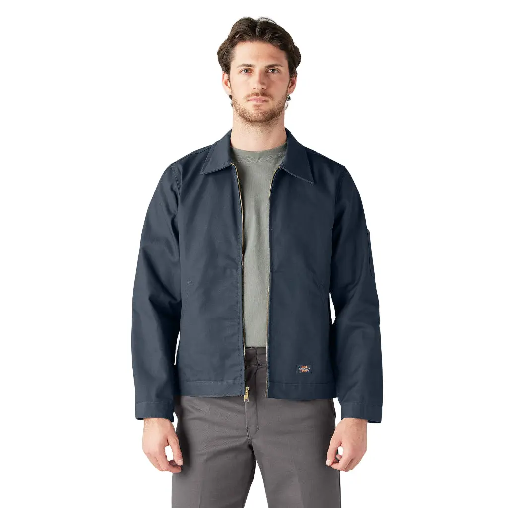 Dickies Original Men's Unlined Plain Long Sleeve Eisenhower Jacket - Airforce Blue JT75-AF, Twill Fabric with Brass Zipper, Casual Workwear Tops with Pocket, Menswear Jackets & Coats, Classic, Casual Fashion Jacket
