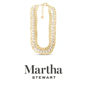 Martha Stewart Three Strand Pearl and Chain Necklace In Gold