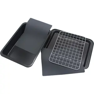 Toaster Oven Pans - 5 Piece Nonstick Bakeware Set Includes Baking Trays, Rack and Silicone Baking Mats - Best Accessories For Toaster and Convection Ovens