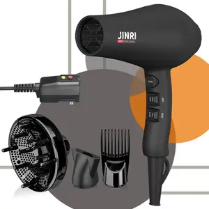 JINRI Hair Dryer, Lightweight Ceramic Negative Ion Hair Dryer with 2 Speed Settings, 6ft Power Cord, Hanging Loop, Removable Air Filter