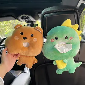 Cute Plush Car Hanging Tissue Box Cover, Soft Storage Holder for Rear Seat, Essential Car Interior Decoration Accessory, Car Organization Supplies