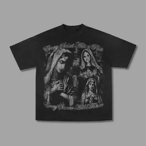 Vintage Maria Print T-Shirt, Unisex Vintage Washed Tee, Stylish Streetwear Shirt, Hip Hop Graphic Tee, Comfortable Cotton T-Shirt for Him and Her, Trendy Menswear Oversized Heavyweight