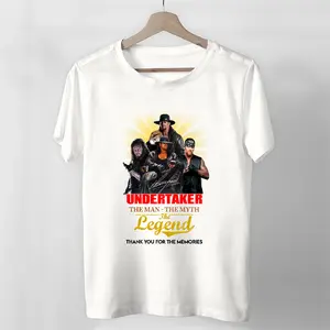 Undertaker The Man The Myth The Legend Thank You For The Memories Tshirt Hoodie Gray White