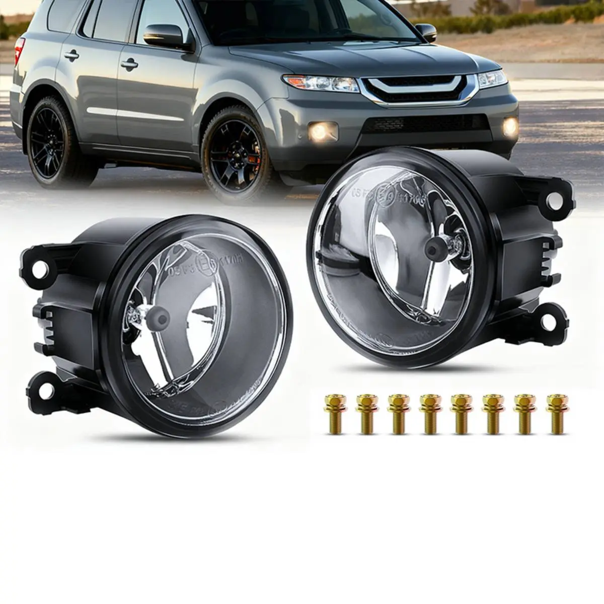 Nilight OEM Grade Warm H11 Bulb Fog Light Assembly - High Penetration Automotive Replacement Part, Car Accessory Compatible with 2005-2014 Ford Mustang, Focus, Explorer, Ranger; Nissan Frontier; Lincoln Navigator; Honda Accord, Pilot; Fiat 500; Scion, Car