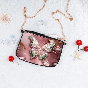Special Shape Sunflower Butterfly Diamond Painting Clutch Bag Rhinestone Stitch Shoulder Bag Handmade Arts Craft Makeup Bag for